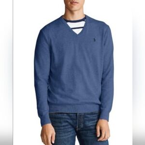 Polo by Ralph Lauren Blue V-Neck Men's Sweater size: XL